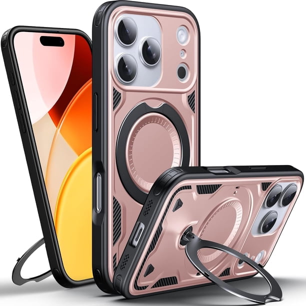 Diseñado para Funda Magnética para iPhone 17 Pro, Compatible con Magsafe, Resistente a Caídas de 10 pies, Resistente, con Soporte de Anillo Giratorio 360, Funda Protectora a Prueba de Golpes