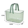 thumbnail image 4 of JOGZMZ Portable Shower Plastic Organizer Storage Baskets with Handles, Bins Organizer for Bathroom and Kitchen（White）Organizer Bin for Bathroom School Dorm Kitchen Green 10.2x6x6ins, 4 of 6