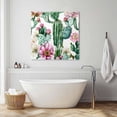 thumbnail image 3 of Pink Wall Art Painting on Canvas, Green Cactus Pastoral Watercolor Canvas Art Home Prints Wall Art Framed Modern Artwork for Living Room Bedroom Wall Decor 12x12in, 3 of 9