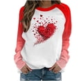 thumbnail image 2 of SOOMLON Valentine's Day Shirts for Women Lover Valentines Gift Casual Long Sleeve Scoop Neck Shirts Cute Heart Print Tops Trendy Holiday Clothes 2025 Red L, 2 of 5
