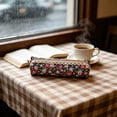 thumbnail image 5 of Small Floral Makeup Bag Slim Pouch, Aesthetic Small Floral Pencil Pouch with Beige Lace Trim Decor, Travel Makeup Brush Case Cosmetic Zipper Pouch (Dark Blue, 2''x7''), 5 of 6