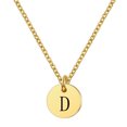 thumbnail image 1 of Flmtop Femmes Lettre Ronde Pendentif en Acier Titane Chaîne Clavicule Collier Bijoux Cadeau, 1 of 10
