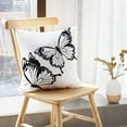 thumbnail image 5 of LALILO Throw Pillow Covers Black Butterfly White Butterfly Black White Flower Wings Black And White Card Flying Set of 2 Square 18 x 18 Inch Pillowcase, 5 of 5