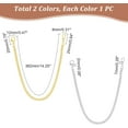 thumbnail image 3 of 2Pcs 2 Colors Pocket Watch Chain Vintage Heavy Duty Pocket Chain with Lobster Clasp and Snap Clasp 36.2cm Clip Pocket Chain for DIY Making, 3 of 7