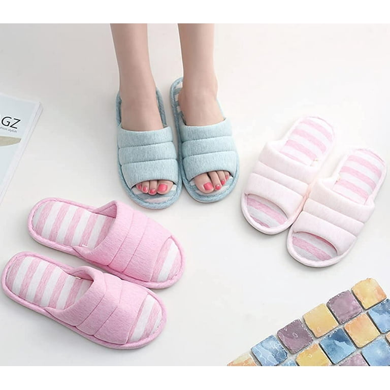  House Slippers for Women Indoor Outdoor Ladies Summer Criss  Cross Band House Shoes with Memory Foam used in Bedroom Comfy Breathable  Gifts for girlfriend mom Size 5 6