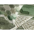 thumbnail image 3 of Ambesonne Sage Green Quilted Bedspread Set 3 Pcs, Honeycomb Abstract Print, Queen Size, Eggshell Caramel Teal, 3 of 4