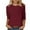 Claret, variant on Lovskoo Summer Tops for Women 2024 3/4 Sleeve Trendy Solid Loose T-Shirt Blouse Round Neck Casual Tops Olive Green L