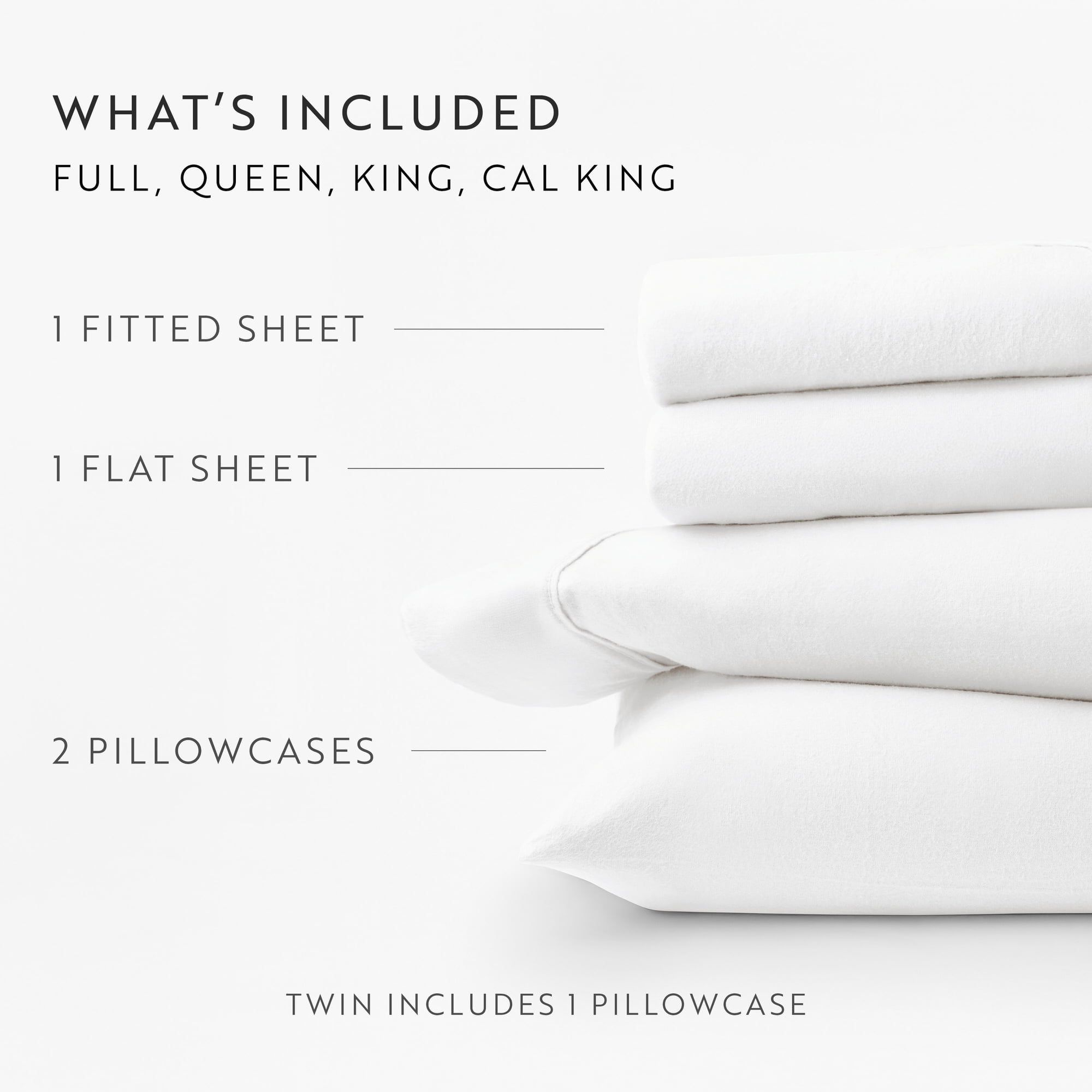 White 4 Piece 100% Cotton Flannel Deep Pocket Sheet Set, Full, by Noble Linens