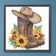 thumbnail image 1 of Pintura de diamante 5D DIY Kit de taladro en forma especial parcial Botas Sombrero de vaquero Arte Hugtrwg Para estrenar, 1 of 9