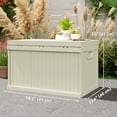 thumbnail image 3 of Outsunny 70 Gallon Deck Box, Resin Outdoor Storage Box with Handles, Sand, 3 of 10