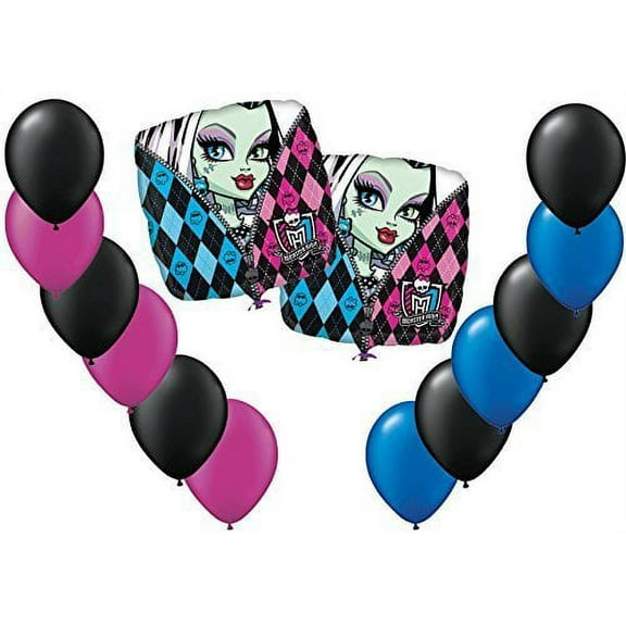 Monster High Mylar/Foil and Latex Balloons Bouquet (14 Pcs) by Anagram