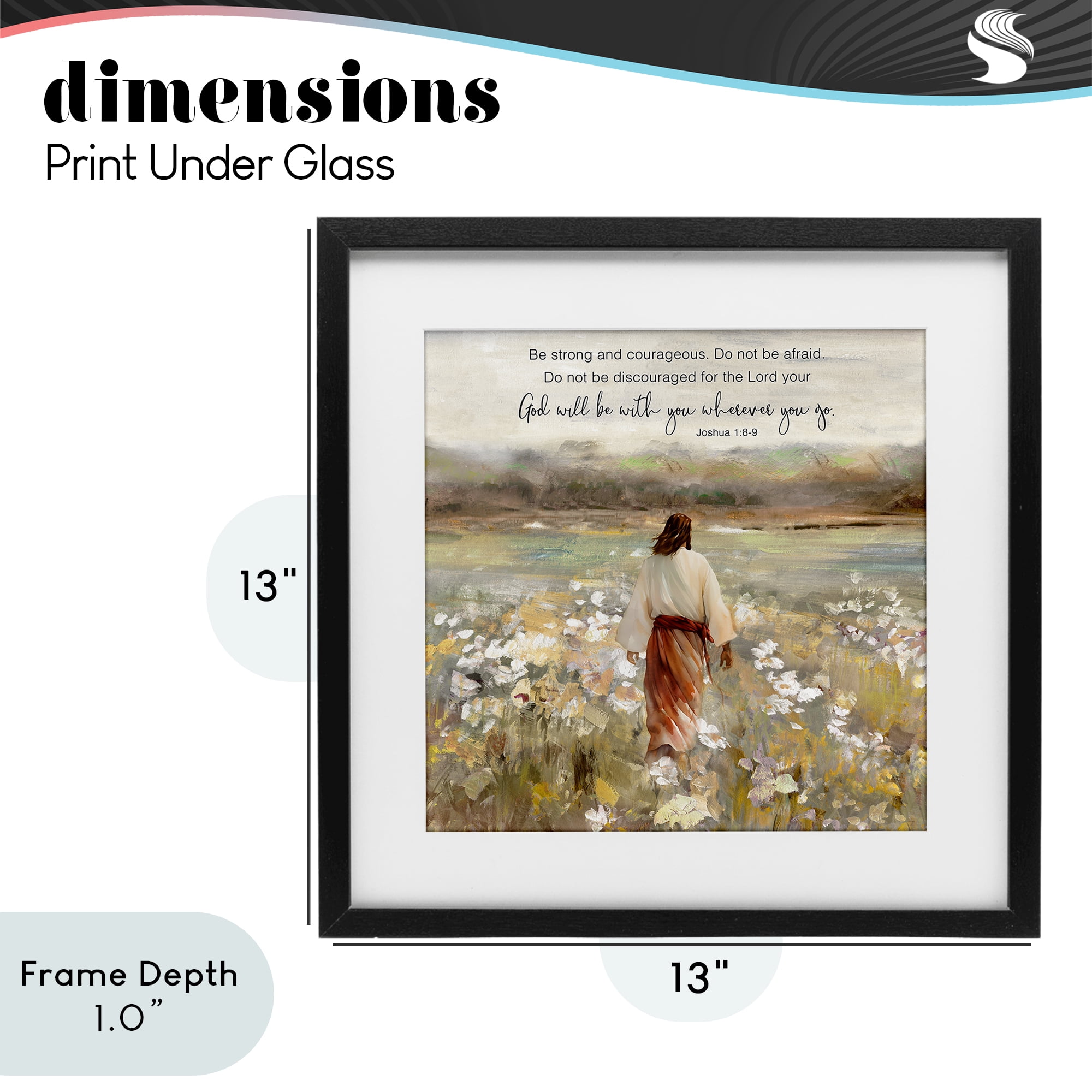 Stupell Industries God With You Wherever Black Framed Print Under Glass, design by Sally Swatland