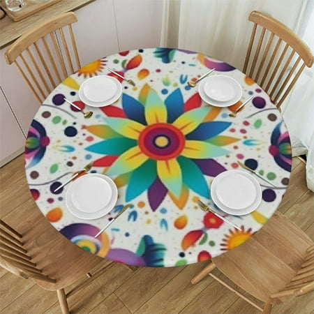 

HAOXIT Round Table Cloth for Home Dining Party Holiday Decor Round 46-50