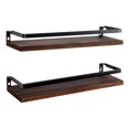 thumbnail image 2 of 2 estantes flotantes montados en la pared de madera rústica para almacenamiento de pared. Leyfeng Estante de almacenamiento, 2 of 7