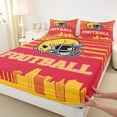 thumbnail image 2 of Erosebridal Kansas Bed Sheets Set Twin Size,Football City Silhouette Bedding Sets Twin Size,Red Yellow Bed Sheets Twin,Super Cozy Room Decor,3pcs, 2 of 6