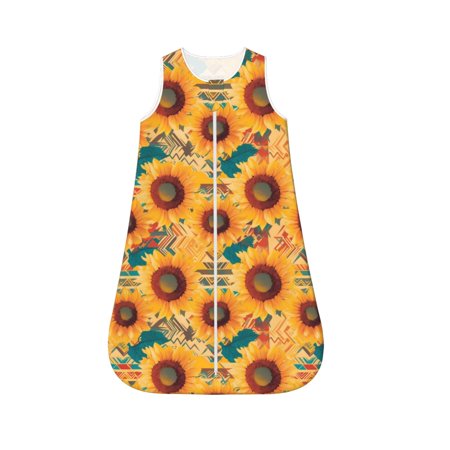 

Honeii Beautiful Bohemian Sunflower Print Unisex Babies Sleepbag Wearable Blanket Baby Sleeveless Sleeping Bag-Large