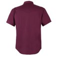 thumbnail image 3 of Coevals Club Men's Summer Short Sleeve Casual Western Solid Plain Snap Buttons Work Shirt (Burgundy L), 3 of 3