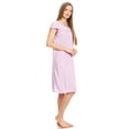 thumbnail image 3 of Lati Fashion Women Nightgowns Short Sleeve Female Nightgowns & Sleepshirts Purple XXXXL, 3 of 4