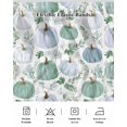 thumbnail image 5 of Blue White Pumpkin Bed Skirt California King Size 16in Drop, Sage Green Fall Leaf Thanksgiving Harvest Farm Wrap Around Dust Ruffle Bedskirts, Wrinkle&Fade Resistant Easy Fit Bedskirt with Elastic, 5 of 8