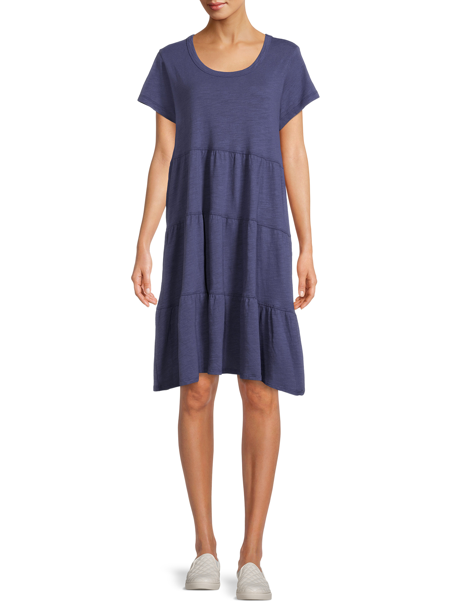 Time and Tru Women's Tiered Knit Dress - image 2 of 7