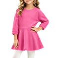 thumbnail image 2 of THDHVS Girls' Dresses,Toddler Girls Cotton Brushed Ruffle Hem Dress Long Sleeve Round Neck Fall,Girls Long Sleeve Dress 6-9 Months, 2 of 6