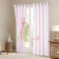 thumbnail image 3 of Manfei Pink Ribbon Bow Tie Curtains and Drapes Pack of 2 (52x63 Each),Alphabet L Pattern Black Out Curtains, 3 of 6