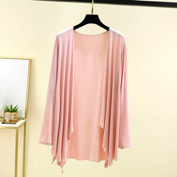 Blusa de pijama de manga larga para mujer, lisa, informal, a la moda, con cuello redondo, manga larga, para dormir, pijama para mujer
