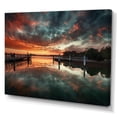 thumbnail image 2 of Designart "Sunset Over Port III" Modern Landscape Beach Canvas Wall Art, 2 of 5