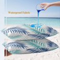 thumbnail image 4 of Lumbar Pillow Covers 20x12 Inch Set of 2, Palm Leaves Waterproof Outdoor Pillow Covers, Modern Simple Tropical Plants Teal Navy Blue Decorative Cushion Pillowcases for Couch, Sofa, Bed, Garden, Patio, 4 of 9