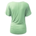 thumbnail image 3 of Made by Johnny Women's V Neck Short Sleeve Wrap Front Drape Dolman Top XXXL MINT, 3 of 4