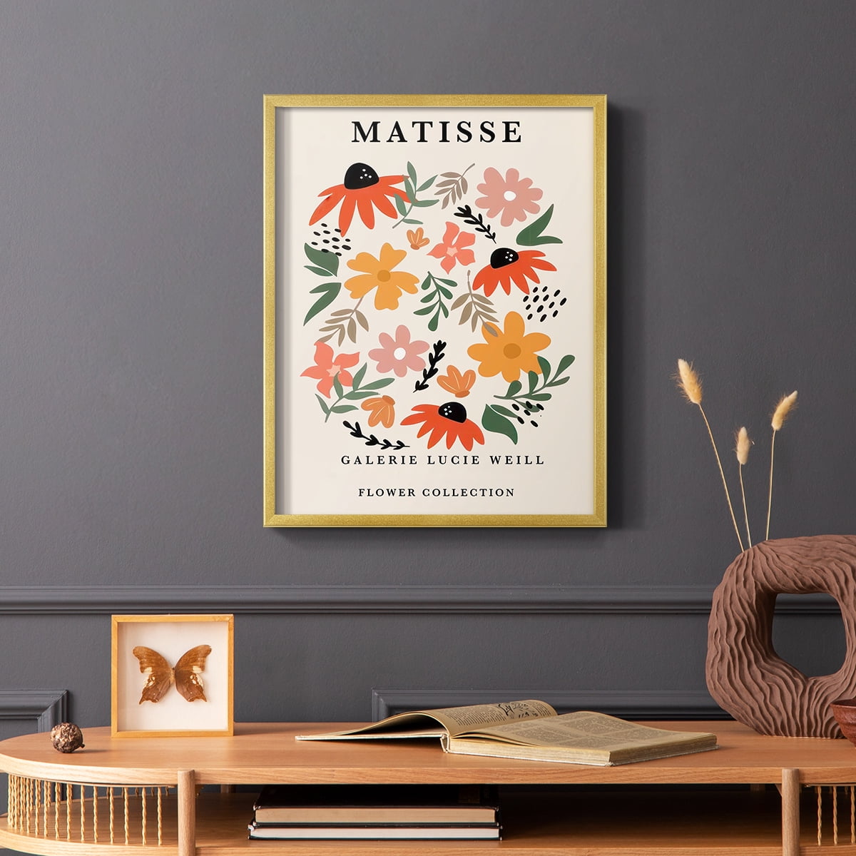 Matisse CXCI Framed Print in Gold Solid Wood 22 x 28 Framed Print
