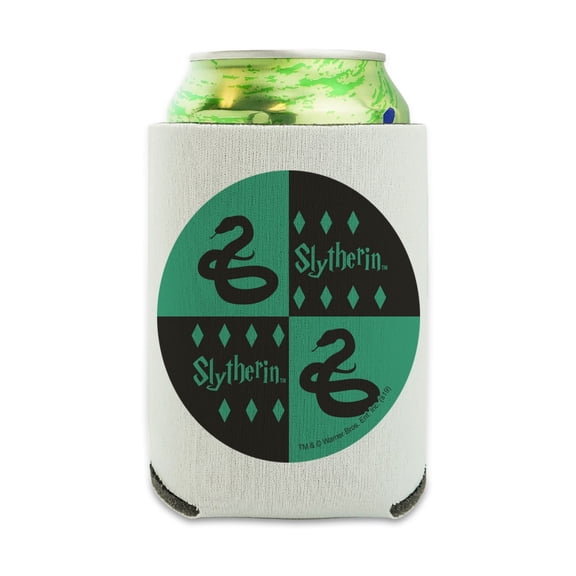 Harry Potter Slytherin Pattern Can Cooler - Drink Sleeve Hugger Collapsible Insulator - Beverage Insulated Holder