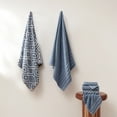 thumbnail image 4 of Modern Threads Oxford 6-Piece Yarn Dyed Adult Cotton Bath Towel Set, Blue, 4 of 23