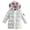 White, variant on Krdevn Girls Holographic Shiny Long Hooded Puffer Coat with Colorful White,8-10 Years