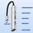 thumbnail image 3 of Kebiory USB C Hub Adapter,4 in 1 USB HUB with 1 USB 3.0,2 USB 2.0 and Fast Charging Port for iPhone/iPad Compatible with USB Microphones/USB Flash Drive/Keyboard/Mouse(Silver), 3 of 7