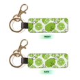 thumbnail image 2 of Wukai Green Various Lemons Print Leather Car Keychain, Universal Key Fob Keychain, Leather Key Chain Holder for Men and Women,360 Degree Rotatable, 2 of 5