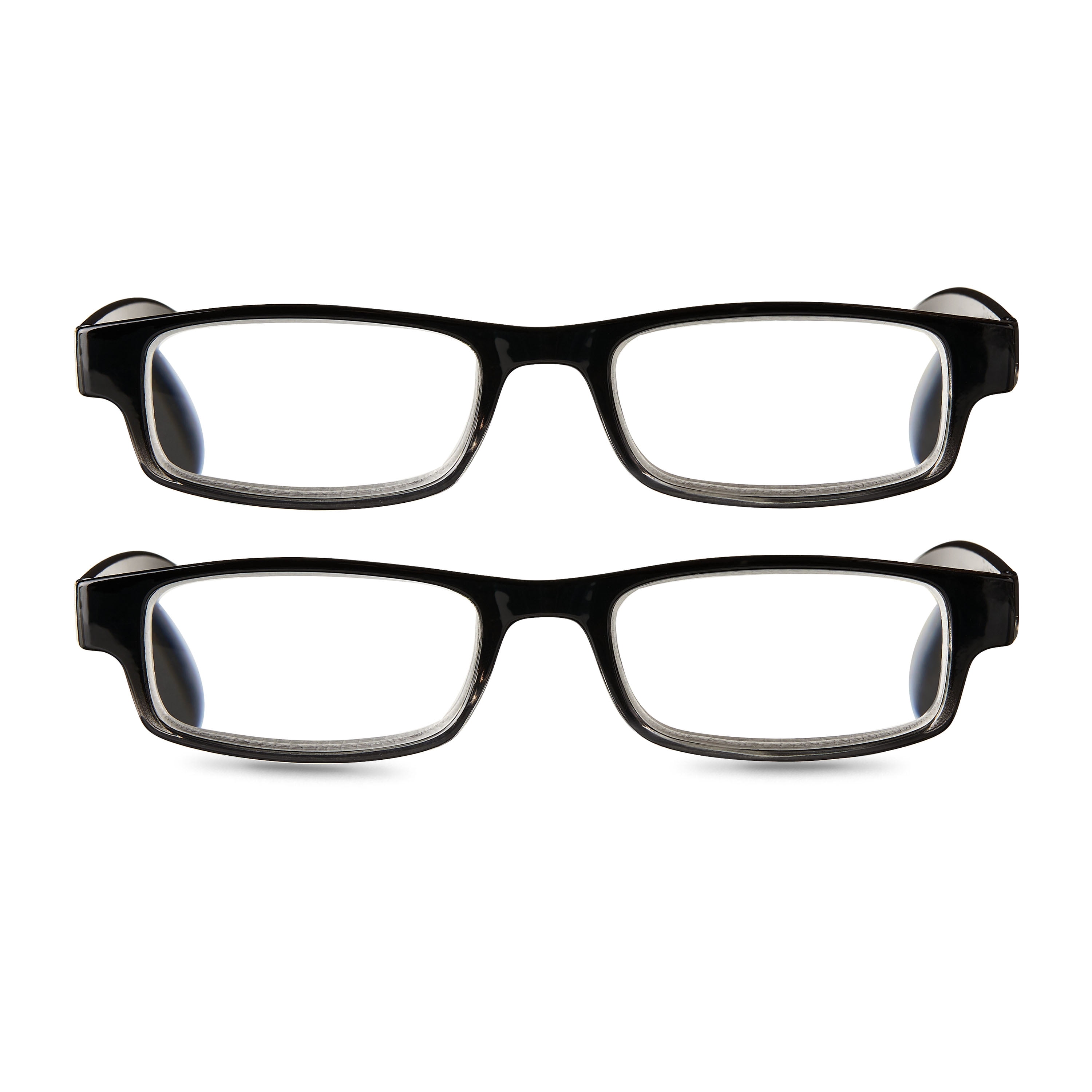 Equate Phoenix Reading Glasses with Case, Black/Brown, +3.25, 2 Pairs