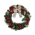 thumbnail image 3 of Corona navideña, corona navideña para puerta, guirnalda realista, piña para puerta de entrada, decoración navideña para pared de celebración, invierno L, 3 of 8