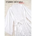 thumbnail image 5 of Womens Robe, AMITOFO Silky Satin Kimono Robe for Women with Lace Trim Long Lightweight Floor-Length Elegant Getting Ready Robe for Bride, White, 5 of 8