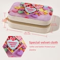 thumbnail image 5 of Valentine's Day Velvet Portable Jewelry Organizer with Removable Compartment – Necklace Holder, Earring Organizer, and Jewelry Boxes - Gift, 5 of 7