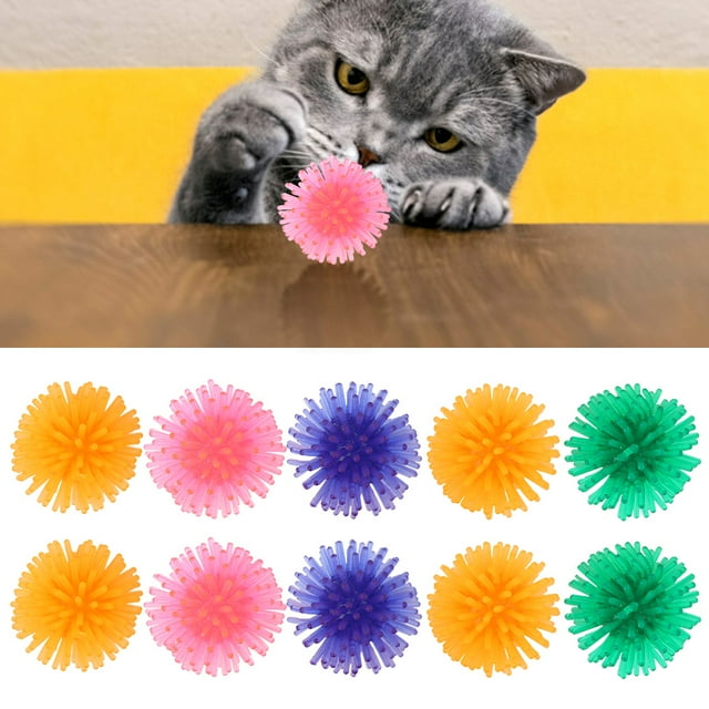 Boule Colorée Portable, 10 Pcs Chat Coloré Jouet pour Animaux de Compagnie Chat Jouant Durabilité Améliorée