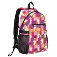 thumbnail image 2 of JIALIOU 14" Laptop Backpack Waterproof Airline Approved Stylish Casual Daypack for Travel Business College Work, Retro Groovy Checkered, 2 of 8