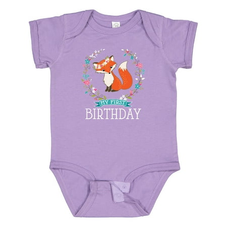 

Inktastic First Birthday 1 Year Old Girl Fox Gift Baby Girl Bodysuit