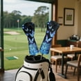 thumbnail image 4 of Yuyamidu Blue Butterfly Golf Club Head Covers Fashion Golf Club Cover Accessories Waterproof PU Leather for Woods and Driver Fairway Hybrids, 4 of 7