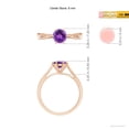 thumbnail image 4 of ANGARA Natural Tapered Shank Amethyst Solitaire Ring with Diamonds in 14K Rose Gold for Women (Size-6mm) | February Birthstone, Birthday, Anniversary, Jewelry Gift for Women | Natural Amethyst Ring, 4 of 9