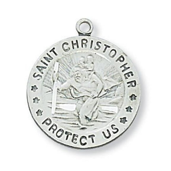 McVan L310CH 0.83 x 0.71 x 0.5 in. Sterling Silver St. Christopher Pendant for Brass Chain