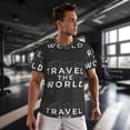 thumbnail image 3 of Wukai Travel The World1 Print Men's Short-Sleeved Mesh T-Shirt,Quick-Dry Short Sleeve Workout T-Shirt-6X-Large, 3 of 8