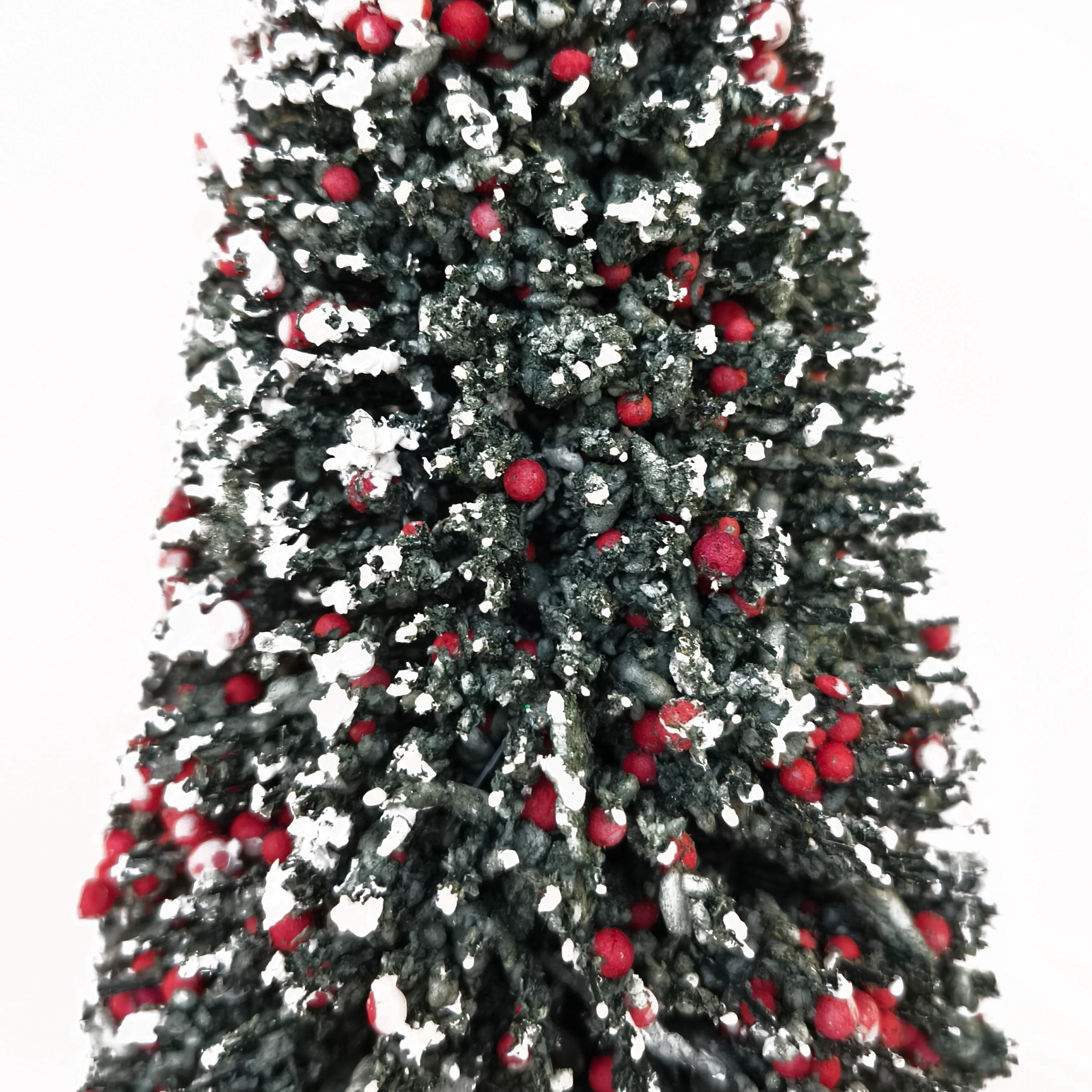 Christmas Village Snow-Flocked Berry Pine Tree, Multicolor, 13", by Holiday Time