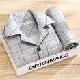 thumbnail image 1 of Pijamas de hombre de manga larga de primavera y otoño para hombre, informales, de mediana edad, para jóvenes, de verano, 1 of 6