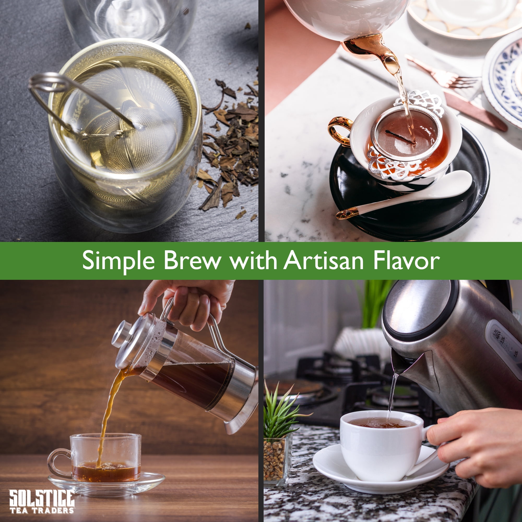 Loose Leaf Tea Sampler Create Your Own Tea Blend Starter Kit w/ Sencha, Rooibos, China Black, & Ginger, Lavender, Rose, Lemongrass, Hibiscus Spices
